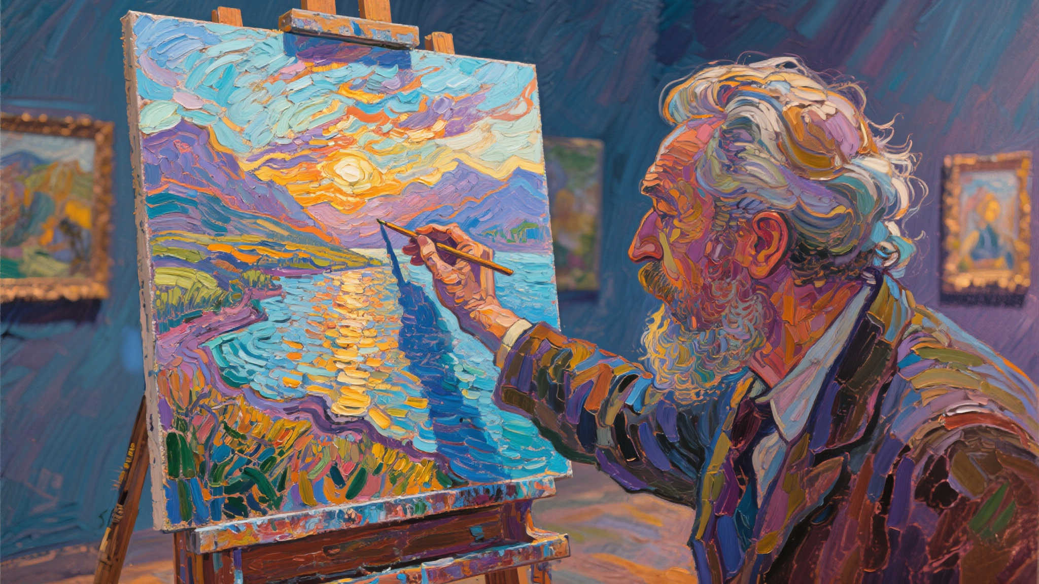 无论是在艺术领域，比如油画大师灵感迸发时的一笔之作